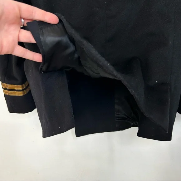Vintage 60s Royal Navy Lieutenant Rank Military Dress Jacket  Gieves Black Navy - Picture 15 of 16